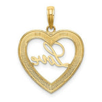 Load image into Gallery viewer, 14K Yellow Gold with White Rhodium-Plated Diamond-cut Love Heart Charm Pendant
