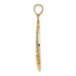 Load image into Gallery viewer, 14k Yellow Gold and White Rhodium Sunset with water In Round Frame Charm Pendant
