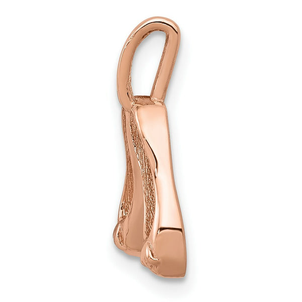14K Rose Gold Solid Polished 3-Dimensional Ballet Slippers Charm