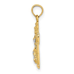 Load image into Gallery viewer, 14K Two-tone Gold Polished Block Crucifix INRI Charm Pendant

