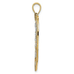 Load image into Gallery viewer, 14K Yellow Gold with White Rhodium with Diamond-cut Beaded Heart Charm Pendant
