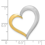 Load image into Gallery viewer, 14K Two-tone Gold Textured Polished Heart Charm Pendant
