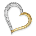 Load image into Gallery viewer, 14K Two-tone Gold Textured Polished Heart Charm Pendant
