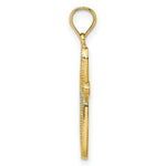 Load image into Gallery viewer, 14K Yellow Gold with White Rhodium Filigree with Millgrain Cross Charm Pendant
