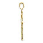 Load image into Gallery viewer, 14K Yellow Gold with White Rhodium with Diamond-cut Reversible Cross Charm Pendant
