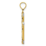 Load image into Gallery viewer, 14K Yellow Gold with White Rhodium Diamond-cut Reversible Cross Charm Pendant
