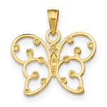 Load image into Gallery viewer, 14K Yellow Gold with White Rhodium-Plated Butterfly Charm Pendant

