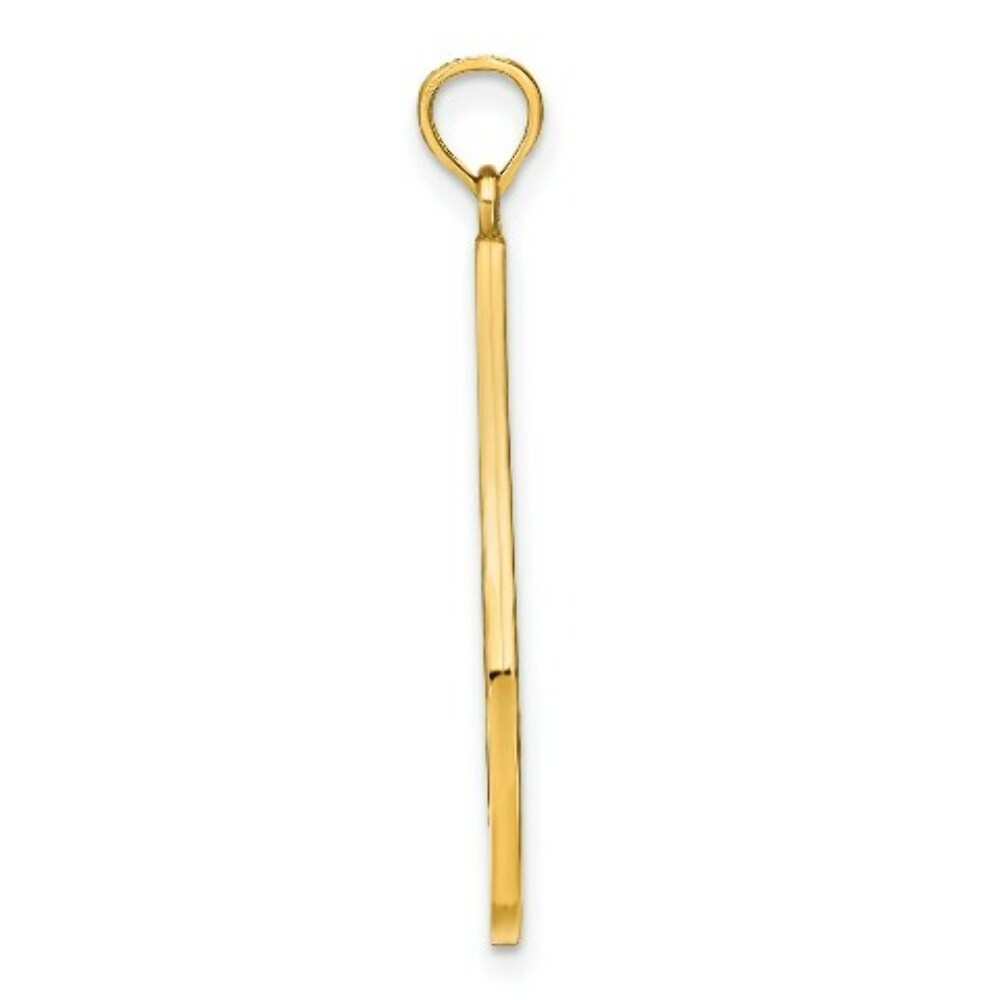14K Yellow Gold with White Rhodium Beaded Filigree with Diamond-cut Teardrop Charm Pendant
