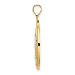 Load image into Gallery viewer, 14K Yellow Gold with White Rhodium Flowers In Beaded Round Frame Charm Pendant

