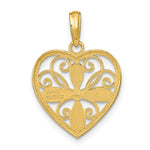 Load image into Gallery viewer, 14K Yellow Gold with White Rhodium Beaded Filigree Fashion Heart Charm Pendant
