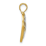 Load image into Gallery viewer, 14K Yellow Gold with White Rhodium Filigree Heart Charm Pendant
