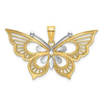 Load image into Gallery viewer, 14K Two-tone Gold Diamond-cut Butterfly Charm Pendant
