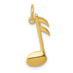 Load image into Gallery viewer, 14K Yellow Gold Polished Flat-Backed Musical Note Charm

