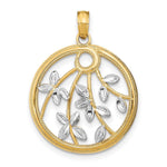 Load image into Gallery viewer, 14K Yellow Gold with White Rhodium Round Frame Charm Pendant
