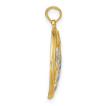 Load image into Gallery viewer, 14K Yellow Gold with White Rhodium Round Frame Charm Pendant
