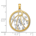 Load image into Gallery viewer, 14K Yellow Gold with White Rhodium Round Frame Charm Pendant
