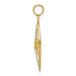 Load image into Gallery viewer, 14k Yellow Gold and White Rhodium Textured HOPE With Ribbon Charm Pendant
