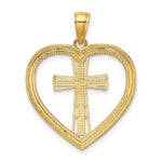 Load image into Gallery viewer, 14K Yellow Gold HEART With WHITE Cross IN CENTER Charm Pendant
