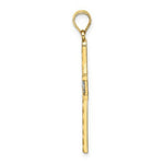 Load image into Gallery viewer, 14K Yellow Gold with White Rhodium with Diamond-cut Flower Design Cross Charm Pendant
