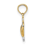 Load image into Gallery viewer, 14K Two-tone Gold SEA TURTLE Charm Pendant
