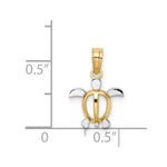 Load image into Gallery viewer, 14K Two-tone Gold SEA TURTLE Charm Pendant
