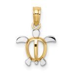 Load image into Gallery viewer, 14K Two-tone Gold SEA TURTLE Charm Pendant
