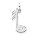 Load image into Gallery viewer, 14K White Gold Polished Flat-Backed Musical Note Charm
