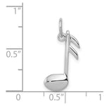 Load image into Gallery viewer, 14K White Gold Polished Flat-Backed Musical Note Charm
