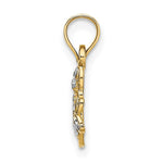 Load image into Gallery viewer, 14K Yellow Gold with White Rhodium-Plated Diamond-cut Butterfly Charm Pendant
