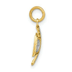 Load image into Gallery viewer, 14K Yellow Gold with White Rhodium Hearts with Diamond-cut Maltese Cross Charm Pendant
