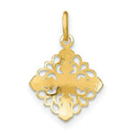 Load image into Gallery viewer, 14K Yellow Gold with White Rhodium with Diamond-cut Filigree Medallion Charm Pendant
