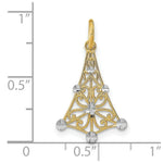 Load image into Gallery viewer, 14K Yellow Gold with White Rhodium with Diamond-cut Chandellier Charm Pendant

