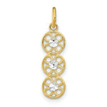 Load image into Gallery viewer, 14K Yellow Gold with White Rhodium with Diamond-cut 3 Circle Charm Pendant
