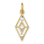 Load image into Gallery viewer, 14K Yellow Gold with White Rhodium with Diamond-cut 3 Diamond Shapes Charm Pendant
