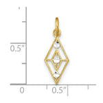 Load image into Gallery viewer, 14K Yellow Gold with White Rhodium with Diamond-cut 3 Diamond Shapes Charm Pendant
