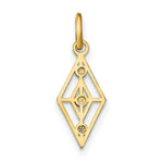 Load image into Gallery viewer, 14K Yellow Gold with White Rhodium with Diamond-cut 3 Diamond Shapes Charm Pendant
