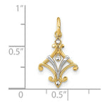 Load image into Gallery viewer, 14K Yellow Gold with White Rhodium with Diamond-cut Chandelier Style Charm Pendant
