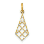 Load image into Gallery viewer, 14K Yellow Gold with White Rhodium with Diamond-cut Small Criss-Cross Charm Pendant
