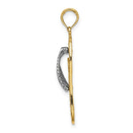 Load image into Gallery viewer, 14K Yellow Gold with White Rhodium Palm Tree Flip-Flop Charm Pendant
