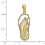 Load image into Gallery viewer, 14K Yellow Gold with White Rhodium Dolphin In Flip Flop Charm Pendant
