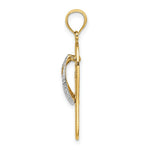 Load image into Gallery viewer, 14K Yellow Gold with White Rhodium Flowers In Flip Flop Charm Pendant

