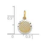 Load image into Gallery viewer, 14K Yellow Gold with White Rhodium with Diamond-cut Mini Sunflower Charm Pendant
