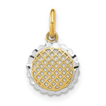 Load image into Gallery viewer, 14K Yellow Gold with White Rhodium with Diamond-cut Mini Sunflower Charm Pendant
