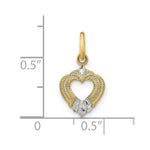 Load image into Gallery viewer, 14K Yellow Gold with White Rhodium Mini Heart Charm Pendant
