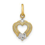 Load image into Gallery viewer, 14K Yellow Gold with White Rhodium Mini Heart Charm Pendant
