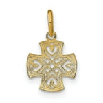 Load image into Gallery viewer, 14K Yellow Gold with White Rhodium with Diamond-cut Hearts In Cross Charm Pendant
