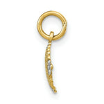 Load image into Gallery viewer, 14K Yellow Gold with White Rhodium Diamond-cut Mini Filigree Medallion Charm Pendant
