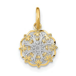 Load image into Gallery viewer, 14K Yellow Gold with White Rhodium Filigree Hearts Charm Pendant
