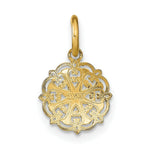 Load image into Gallery viewer, 14K Yellow Gold with White Rhodium Filigree Hearts Charm Pendant
