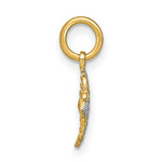 Load image into Gallery viewer, 14K Yellow Gold with White Rhodium Mini Cross Medallion Charm Pendant
